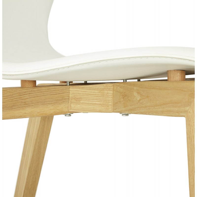 Chaise vintage style scandinave MARTY (blanc) - image 25390