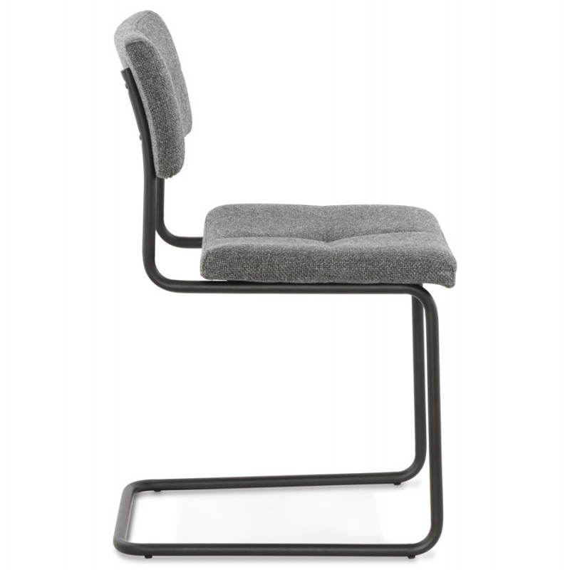 Chaise design capitonnée BONOU en tissu (gris foncé) - image 25428
