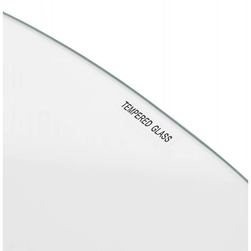 Table basse style scandinave TAROT en verre et chêne massif - image 25541