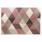 Alfombra diseño rectangular estilo escandinavo GEO (230cm X 160cm) (rosa, gris, beige)
