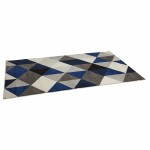 Tapis design style scandinave rectangulaire GEO (230cm X 160cm) (gris, bleu, beige)