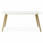 Table à manger style scandinave rectangulaire ORGE en bois (160cmX90cmX75cm) (blanc)
