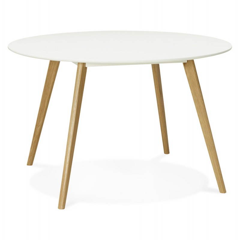 Tavolo da pranzo stile scandinavo tondo legno MILLET (Ø 120 cm) (bianco)