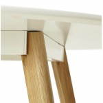 Mesa de comedor estilo escandinavo redondo madera mijo (Ø 120 cm) (blanco)