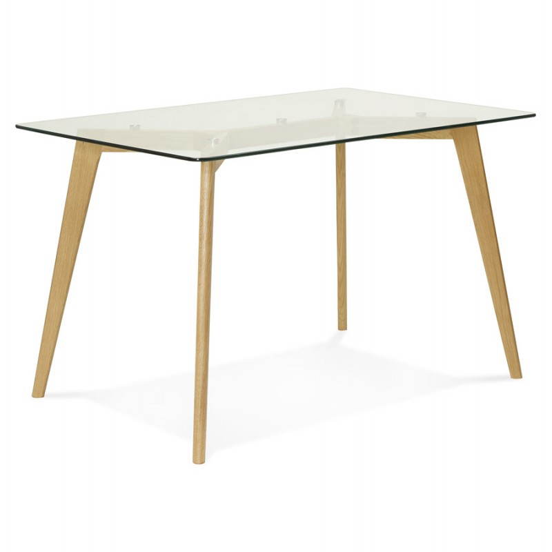 Table à manger style scandinave rectangulaire VARIN en verre (120cmX80cmX75cm) - image 25778