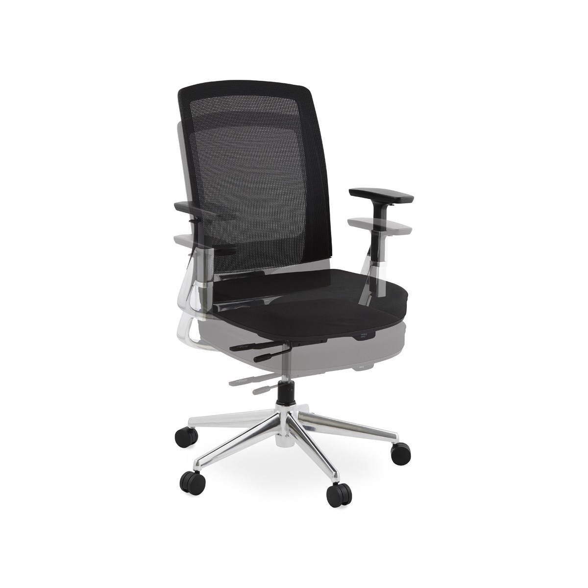 Chaise de bureau ergonomique tissu noir SALOO - Fauteuil & Chaise