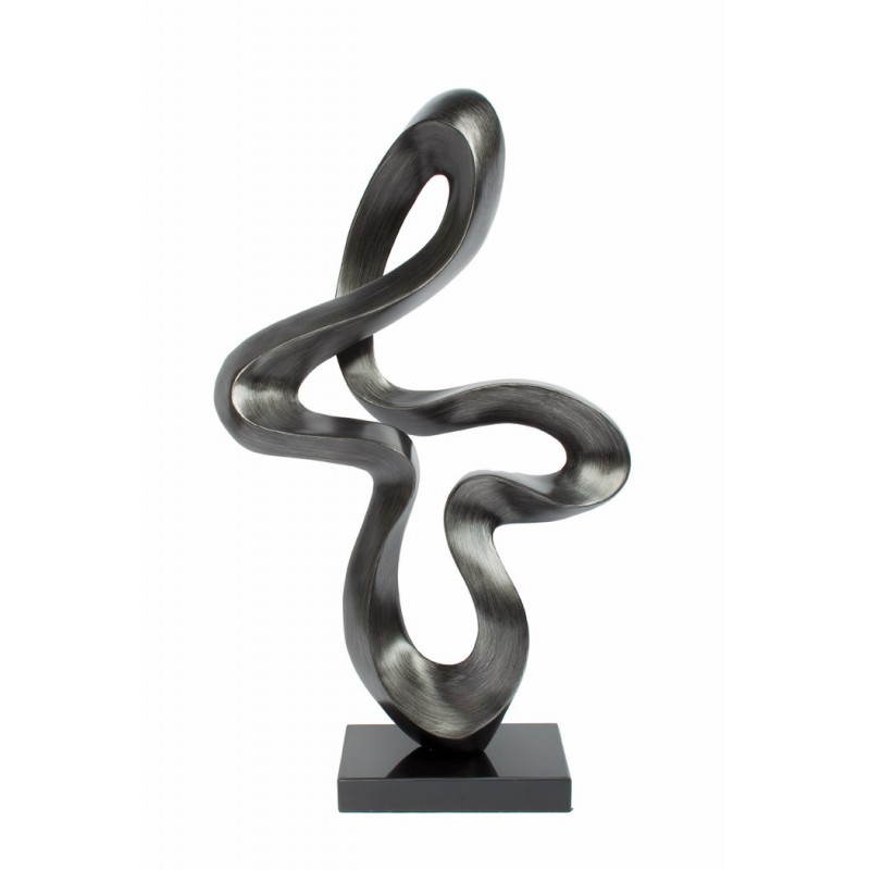 Statue sculpture décorative design SPIRALE en résine (gris anthracite)