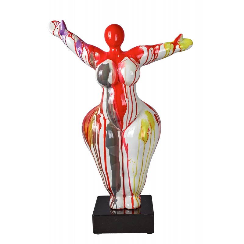 Statuette sculpture décorative design RONDEUR en résine (multicolore)