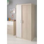 Wardrobe design junior girl boy 2 doors (white, beige ash) ALEX