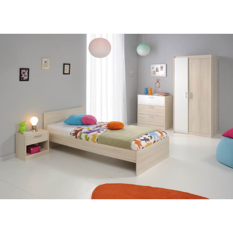 Diseño de cama 90 X 190 cm junior niña niño ALEX (beige ceniza) - image 27438