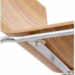 Taburete de bar SAONA MINI en madera y metal cromado (zebrano) de diseño