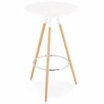 Runder Tisch skandinavischen JULIE aus Holz (Ø 65 cm hoch) (weiß, Natur)