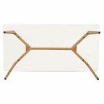 Rectangular coffee table style Scandinavian HENNA in glass and oak (transparent)