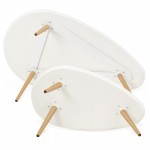 Tavolini design ovale GOLDA nidificazione in legno e rovere (bianco)