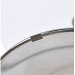 Table de repas ronde design OLAV en verre et métal chromé (Ø 90 cm) (transparent)