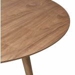 Alrededor de la mesa de comedor estilo vintage escandinavo SOFÍA (Ø 120 cm) de madera (nogal)
