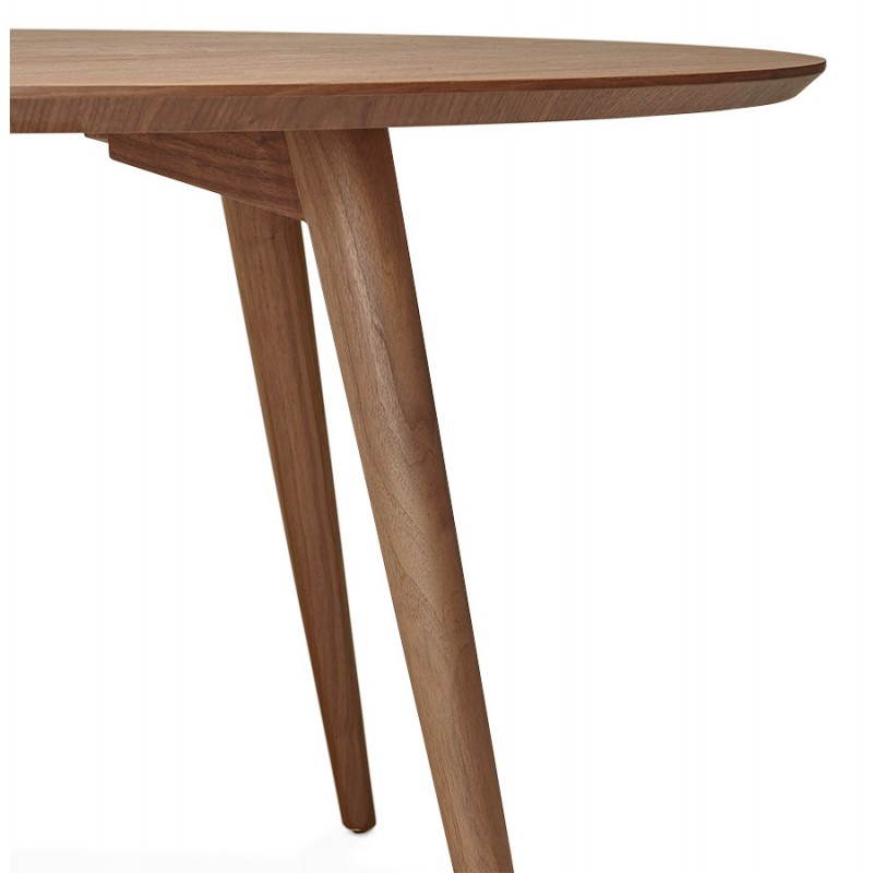 Round dining table vintage style Scandinavian SOFIA (Ø 120 cm) wood (Walnut) - image 27954