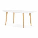 Table à manger style scandinave avec rallonges TRINE en bois (170/270cmX100cmX74,8cm) (blanc)