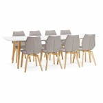 Dining table rectangular Scandinavian style with TRINE (white) wooden extensions