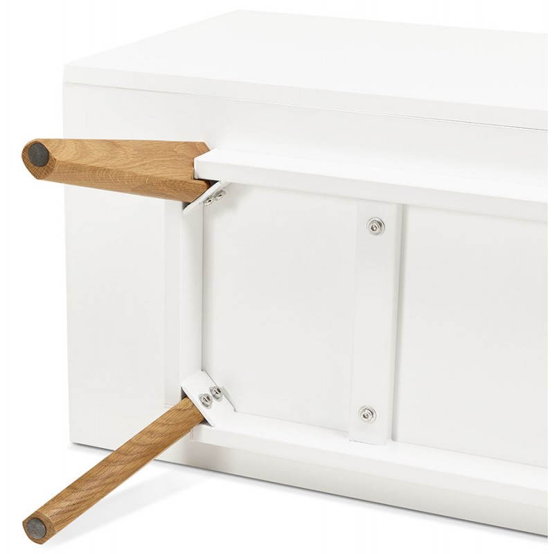 Buffet enfilade design style scandinave 2 portes KARL en bois (blanc mat) - image 28296
