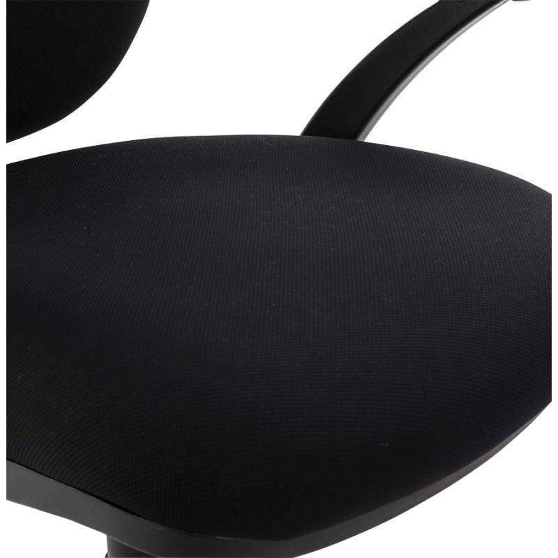 Chaise de bureau ergonomique à roulettes BELOU en tissu (noir) - image 28335
