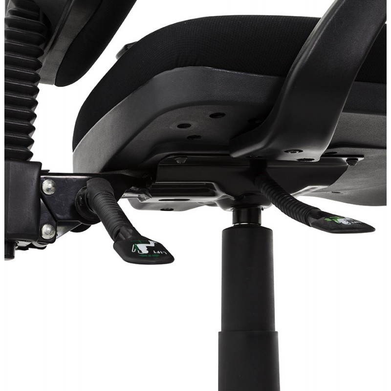 Silla de oficina ergonómica con ruedas BELOU (negro) de tela - image 28337