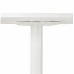 Dining table or desk round design Scandinavian NILS wood and metal painted (O 90 cm) (white)