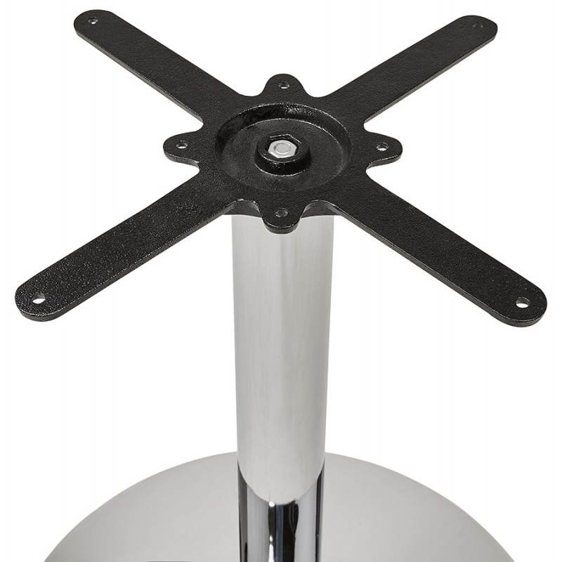 Esstisch oder Schreibtisch rundes Design NILS Holz und Metall-Chrom (O 90 cm) (weiß) - image 28434