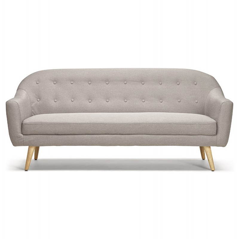 Fixed Scandinavian upholstered 3 sofa LUCIA fabric (grey) - image 28481