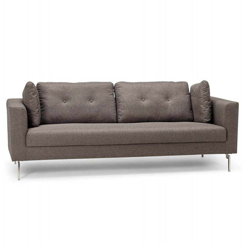 Moderno sofá fijo 3 lugares a tela de IRINA (gris oscuro) - image 28503