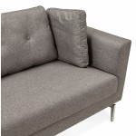 Moderno sofá fijo 3 lugares a tela de IRINA (gris oscuro)