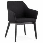 Diseño y silla moderna con brazos ANTONELA (negro) de tela