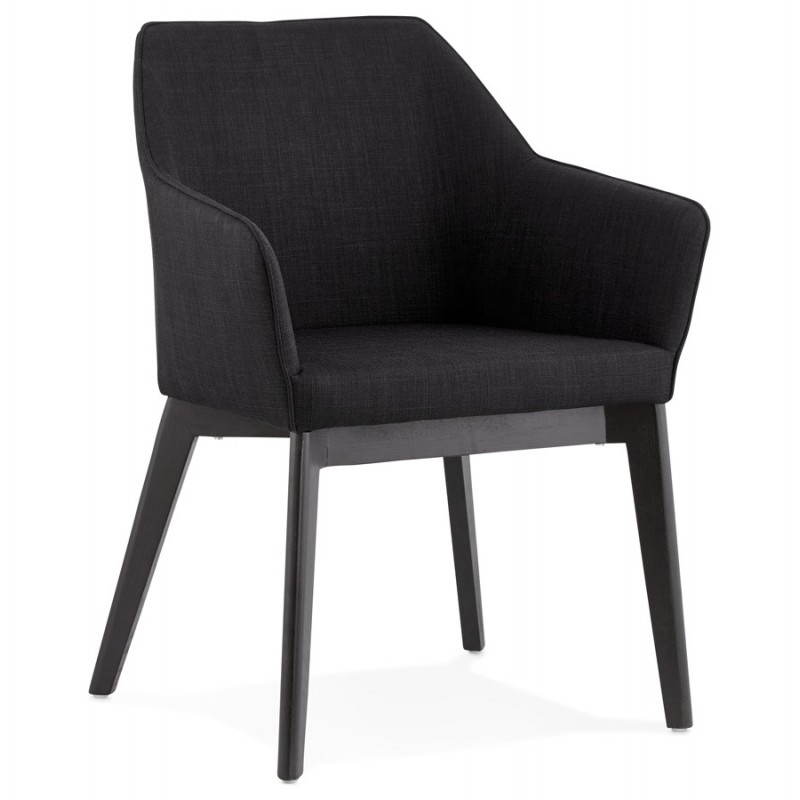 Diseño y silla moderna con brazos ANTONELA (negro) de tela - image 28598