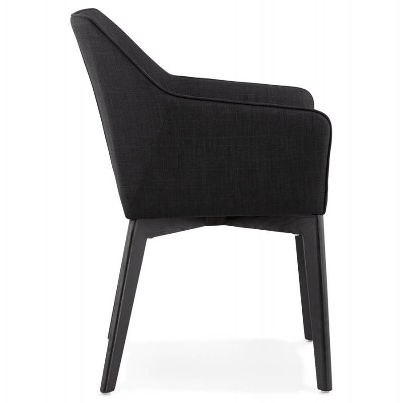 Diseño y silla moderna con brazos ANTONELA (negro) de tela - image 28600