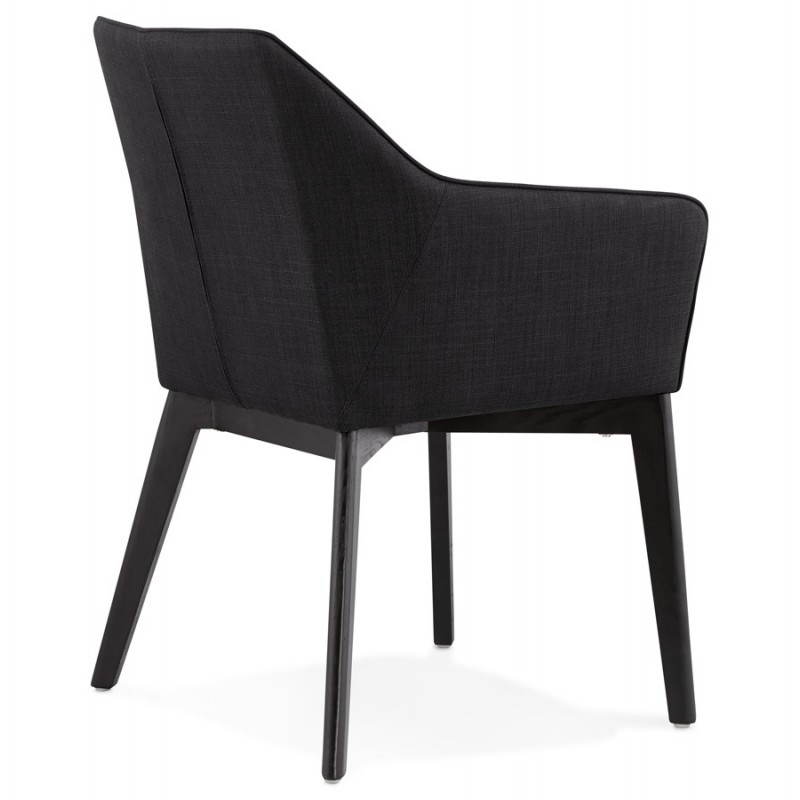 Diseño y silla moderna con brazos ANTONELA (negro) de tela - image 28601