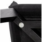 Fauteuil design et moderne avec accoudoirs ANTONELA en tissu (noir)