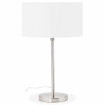Lampe de table design réglable en hauteur LATIUM en tissu (blanc)