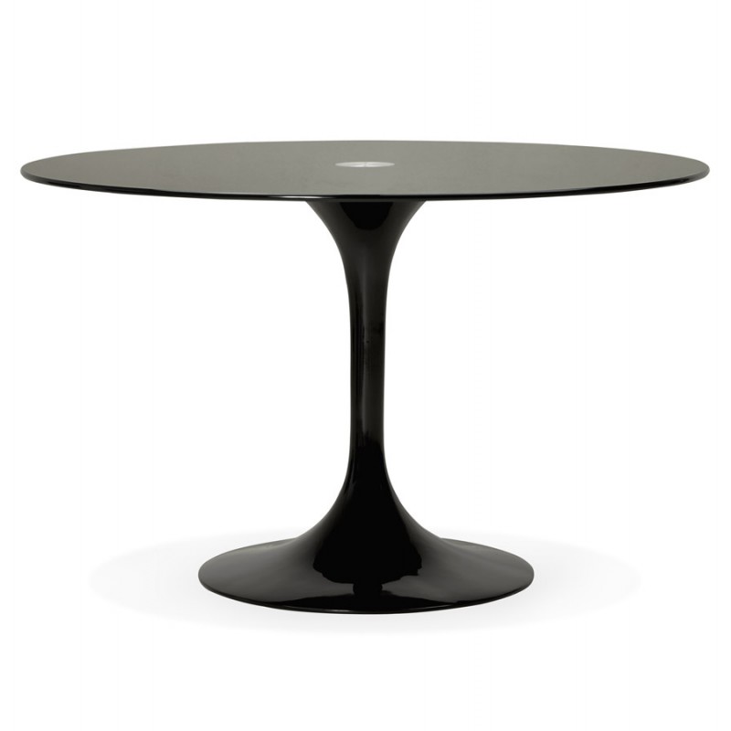 Table ronde design MARJORIE en verre (Ø 120 cm) (noir) - image 28971