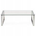 Table basse rectangulaire design BETTY en verre (transparent)