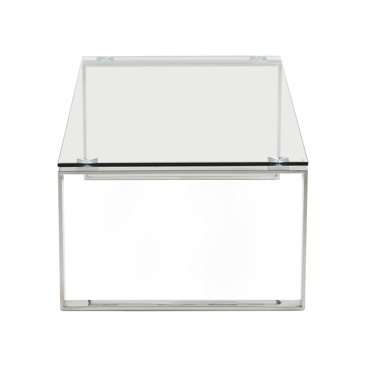 Unknown1 Mesa de barra superior de cristal cromado contemporánea con  acabado de acero rectangular de transición moderna, mediana