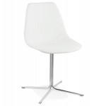 Design Stuhl Ofenpass in polyurethan und Chrom Metall (weiß, Chrom)
