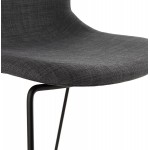 Tabouret de bar chaise de bar design empilable DOLY en tissu (gris foncé)