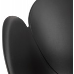 Chaise design style industriel TOM en polypropylène pied métal noir (noir)