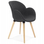 Estilo de silla de diseño escandinavo LENA en tela (gris oscuro)