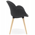 Chaise design style scandinave LENA en tissu (gris foncé)