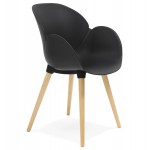 Design Stuhl Stil skandinavischen LENA Polypropylen (schwarz)