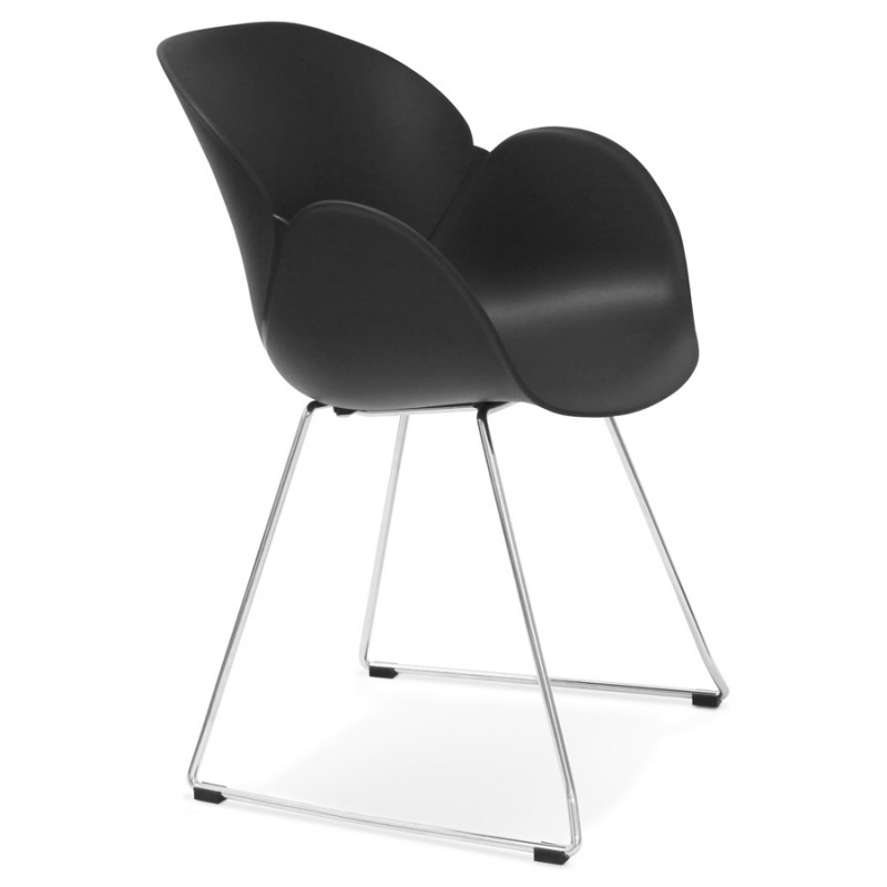 Chaise design pied effilé ADELE en polypropylène (noir)