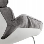 Fauteuil lounge design LILOU en tissu (gris clair)