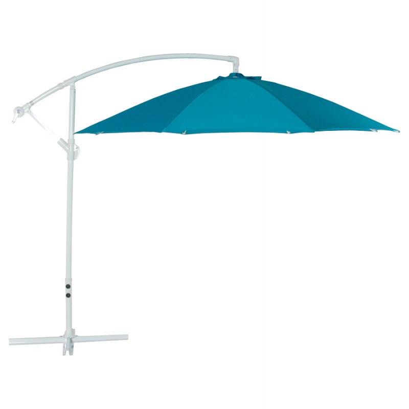 Octagonal deported parasol ALICE in polyester and aluminum (blue) - image 29345