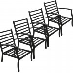 Salone di giardino rotondo tavolino + 4 sedie FILAIE aspetto ferro battuto e mosaico (nero, beige)